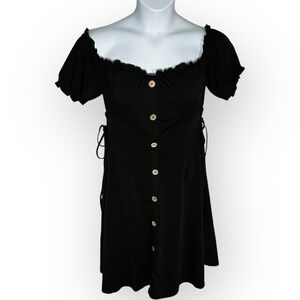 Scarlet Darkness Womens Milkmaid Dress Short Sleeve XL Goth Witchy Side Laces